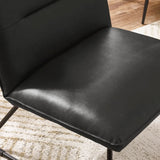 Faux Leather Lounge Chair With Metal Legs - Saxon