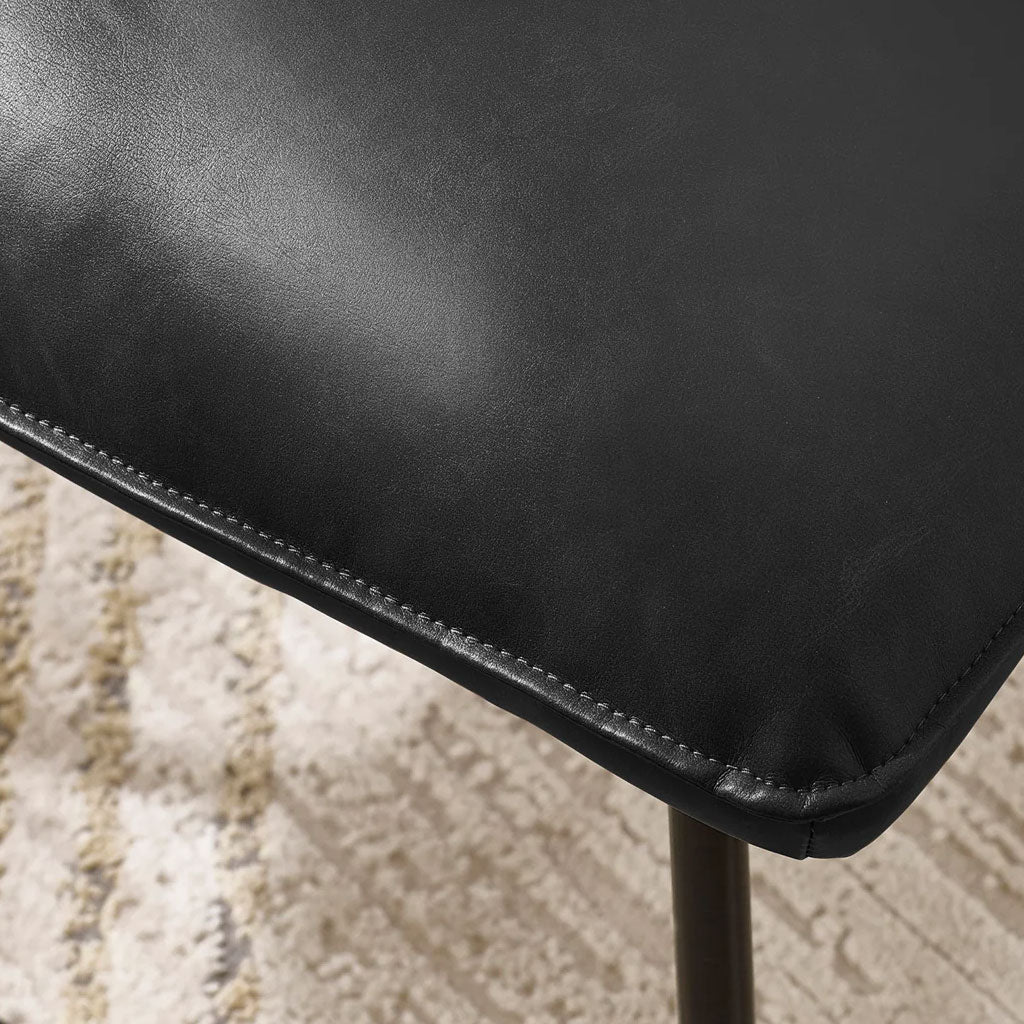 Faux Leather Lounge Chair With Metal Legs - Saxon