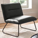 Faux Leather Lounge Chair With Metal Legs - Saxon
