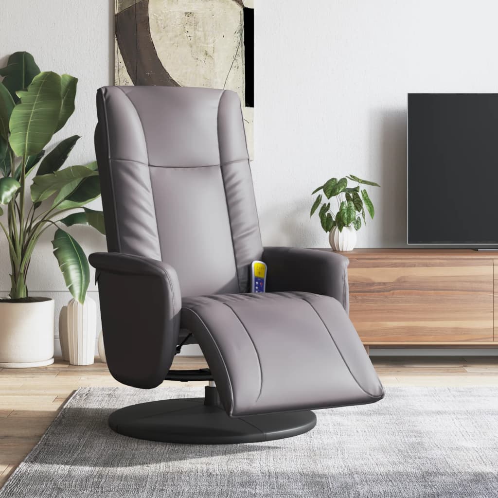 Faux Leather Massage Recliner Chair with Footrest - Vantage Home