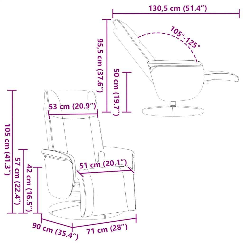 Faux Leather Massage Recliner Chair with Footrest - Vantage Home