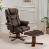 Faux Leather Massage Recliner Chair With Stool - Malmo