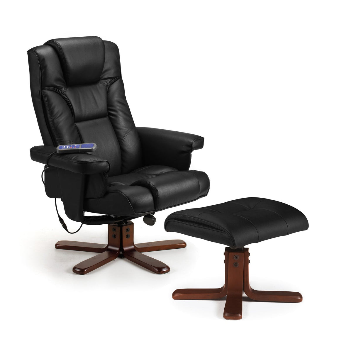 Faux Leather Massage Recliner Chair With Stool - Malmo