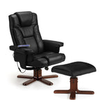 Faux Leather Massage Recliner Chair With Stool - Malmo