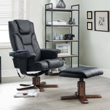 Faux Leather Massage Recliner Chair With Stool - Malmo