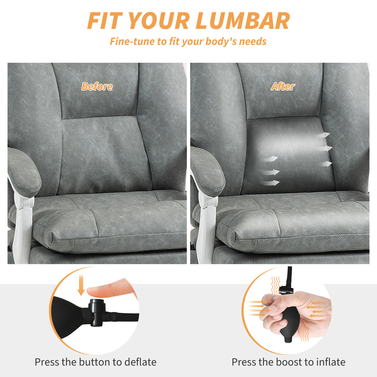 Faux Leather Office Chair 65cm Wide - Velmora