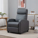 Faux Leather Push Back Reclining Chair With Adjustable Leg Rest 68cm Wide - Velmora