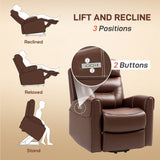 Faux Leather Recliner Chair 107cm Wide With Footrest - Velmora