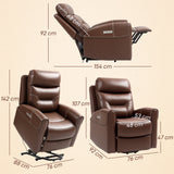 Faux Leather Recliner Chair 107cm Wide With Footrest - Velmora