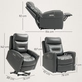Faux Leather Recliner Chair 107cm Wide With Footrest - Velmora