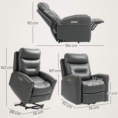 Faux Leather Recliner Chair 107cm Wide With Footrest - Velmora