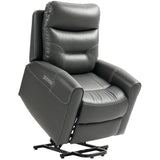 Faux Leather Recliner Chair 107cm Wide With Footrest - Velmora
