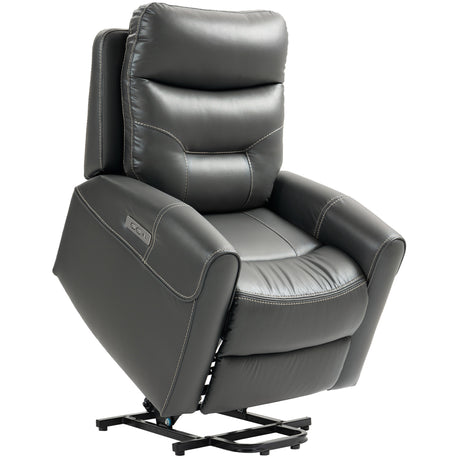 Faux Leather Recliner Chair 107cm Wide With Footrest - Velmora