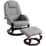 Faux Leather Recliner Chair 66cm Wide With Footstool - Velmora