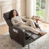 Faux Leather Recliner Chair 68cm Wide - Velmora