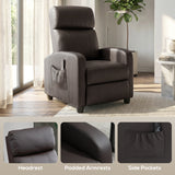 Faux Leather Recliner Chair 68cm Wide - Velmora