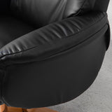 Faux Leather Recliner Chair 71cm Wide With Footstool - Velmora