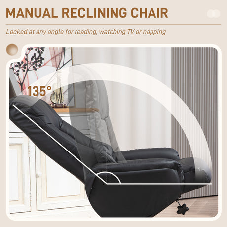 Faux Leather Recliner Chair 71cm Wide With Footstool - Velmora