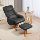Faux Leather Recliner Chair 71cm Wide With Footstool - Velmora