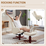 Faux Leather Recliner Chair 71cm Wide With Footstool - Velmora