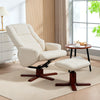 Faux Leather Recliner Chair 71cm Wide With Footstool - Velmora