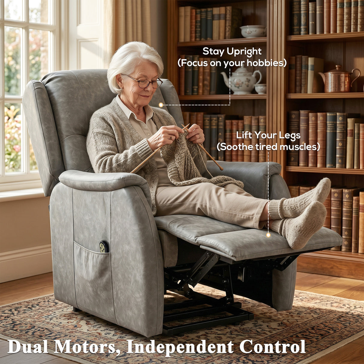 Faux Leather Recliner Chair 76cm Wide With Footrest - Velmora