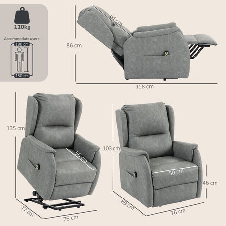 Faux Leather Recliner Chair 76cm Wide With Footrest - Velmora