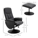 Faux Leather Recliner Chair 76cm Wide With Footstool - Velmora