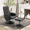 Faux Leather Recliner Chair 76cm Wide With Footstool - Velmora