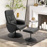 Faux Leather Recliner Chair 76cm Wide With Footstool - Velmora