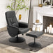 Faux Leather Recliner Chair 76cm Wide With Footstool - Velmora