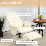 Faux Leather Recliner Chair 76cm Wide With Footstool - Velmora