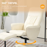 Faux Leather Recliner Chair 76cm Wide With Footstool - Velmora