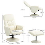 Faux Leather Recliner Chair 76cm Wide With Footstool - Velmora