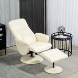 Faux Leather Recliner Chair 76cm Wide With Footstool - Velmora
