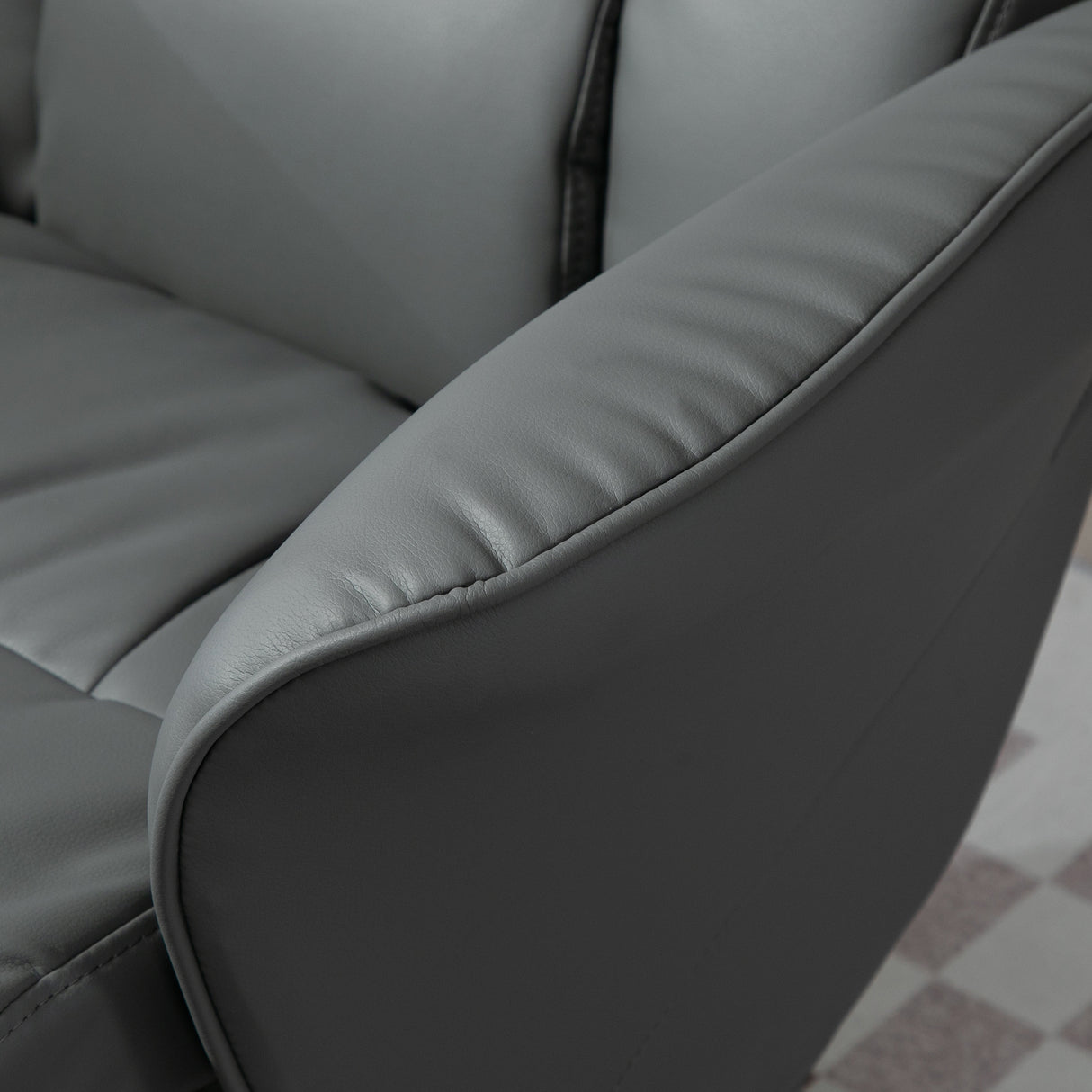 Faux Leather Recliner Chair 76cm Wide With Footstool - Velmora