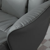 Faux Leather Recliner Chair 76cm Wide With Footstool - Velmora