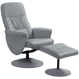Faux Leather Recliner Chair 76cm Wide With Footstool - Velmora