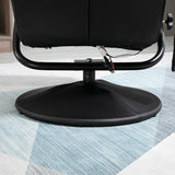Faux Leather Recliner Chair 77cm Wide With Footstool - Velmora