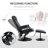 Faux Leather Recliner Chair 77cm Wide With Footstool - Velmora