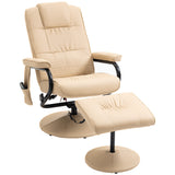 Faux Leather Recliner Chair 77cm Wide With Footstool - Velmora