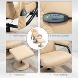 Faux Leather Recliner Chair 77cm Wide With Footstool - Velmora