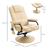 Faux Leather Recliner Chair 77cm Wide With Footstool - Velmora