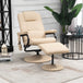 Faux Leather Recliner Chair 77cm Wide With Footstool - Velmora