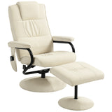 Faux Leather Recliner Chair 77cm Wide With Footstool - Velmora