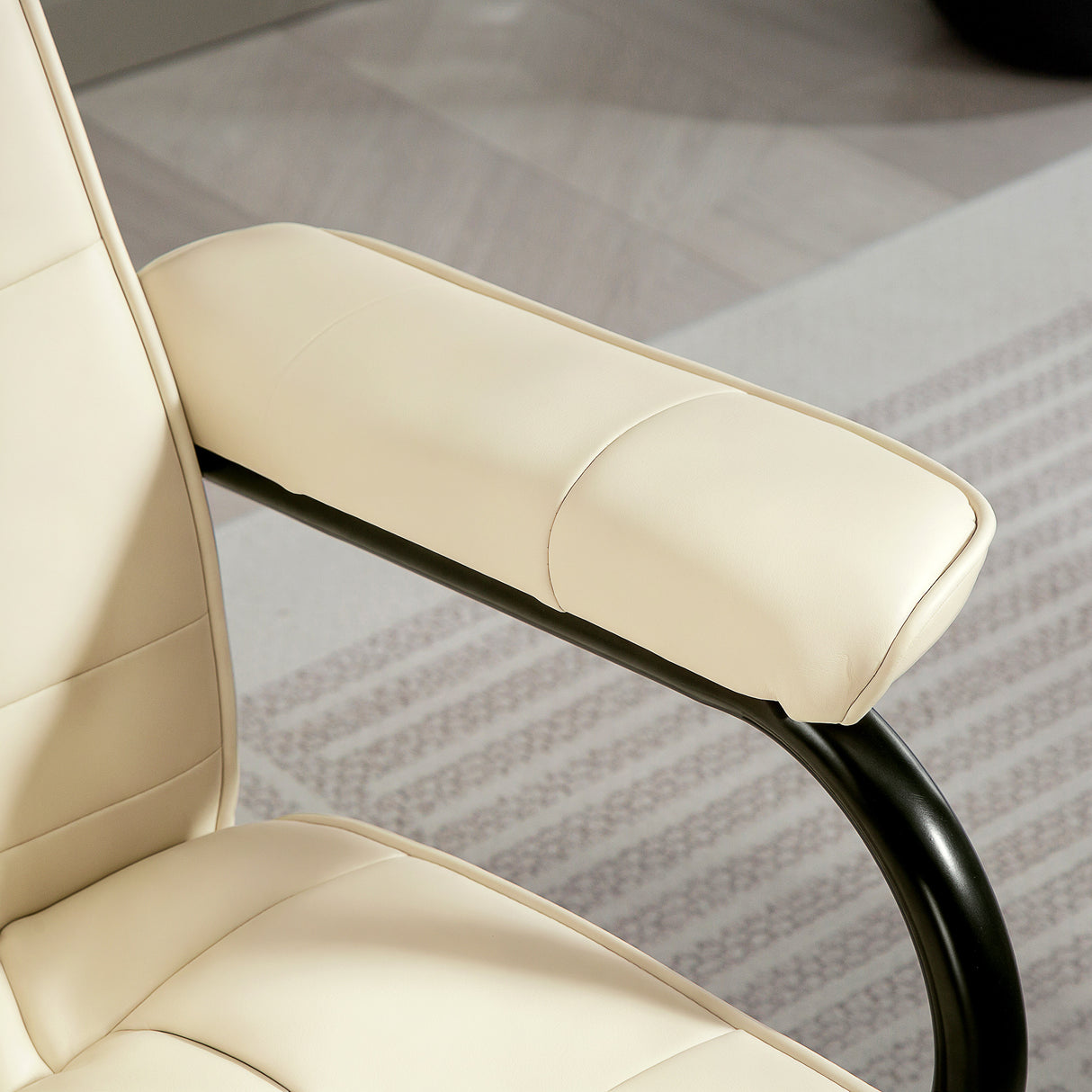 Faux Leather Recliner Chair 77cm Wide With Footstool - Velmora