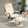 Faux Leather Recliner Chair 77cm Wide With Footstool - Velmora