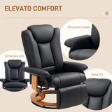 Faux Leather Recliner Chair 78cm Wide With Footrest And Steel Base - Velmora