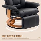 Faux Leather Recliner Chair 78cm Wide With Footrest And Steel Base - Velmora