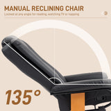 Faux Leather Recliner Chair 78cm Wide With Footrest And Steel Base - Velmora